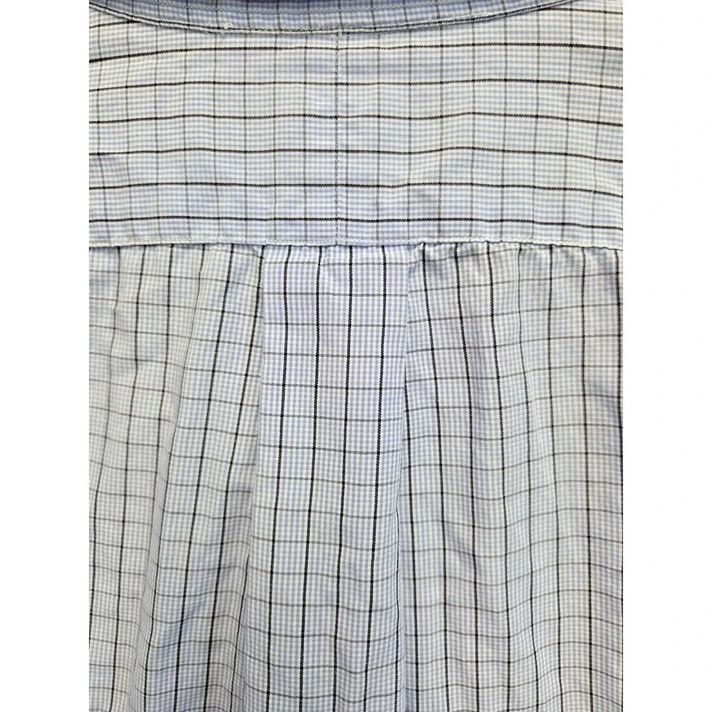 Ralph Lauren Yarmouth Men's Cotton Blue Squares Button Down Shirt Size 16 32/33‎